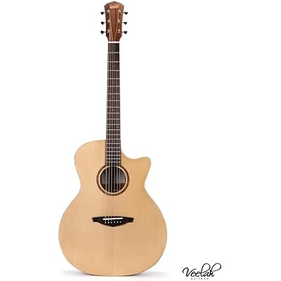 V1-GAC Acoustic Guitar Solid Top GA Cutaway Acoustic Guitar Mahogany العودة والجوانب مع حقيبة الحفلة