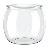 Pawfly 0.5 Gallon Mini Plastic Fish Bowl, Unbreakable Small Fishbowl Desktop Aquarium, Clear Round Plastic Fish Tank for Small Fish, Shatterproof Betta Fish Tank Goldfish Bowl, Decorative Globe Vase