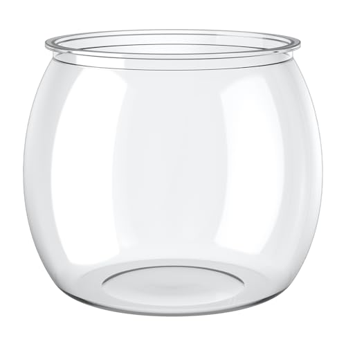 Pawfly 0.5 Gallon Mini Plastic Fish Bowl, Unbreakable Small Fishbowl Desktop Aquarium, Clear Round Plastic Fish Tank for Small Fish, Shatterproof Betta Fish Tank Goldfish Bowl, Decorative Globe Vase