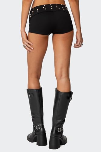 Meiweileya Y2k Foldover Shorts for Women Striped Low Rise Mini Lounge Sleep Pj Micro Shorts Knit Comfy Fold Over Leggings2