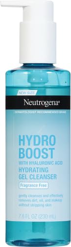 Image of Neutrogena Hydro Boost Face Wash,Fragrance Free,Hydrating Facial Cleanser with Hyaluronic Acid,Daily Foaming Face Wash & Makeup Remover,Hypoallergenic Gel Cleanser,7.8 fl. oz,(Pack of 2)