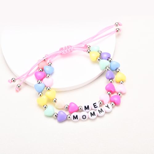 Mommy and Me Matching Bracelets Set, First Day of School Kindergarten Preschool First Grade Gifts, Back to School Gifts for Daughter Girls2