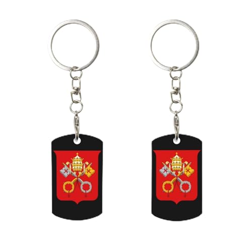 Porte-clés à clip avec armoiries du Vatican, porte-clés rectangulaire en métal personnalisé, pour la maison, le bureau et la moto