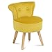 IDMarket - Fauteuil Crapaud en Velours Jaune