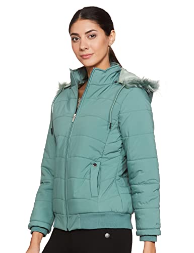 Image of Qube By Fort Collins Women's Puffer Jacket with Ribbed Hem - Trendy Lightweight Winter Wear for Casual & Street Style