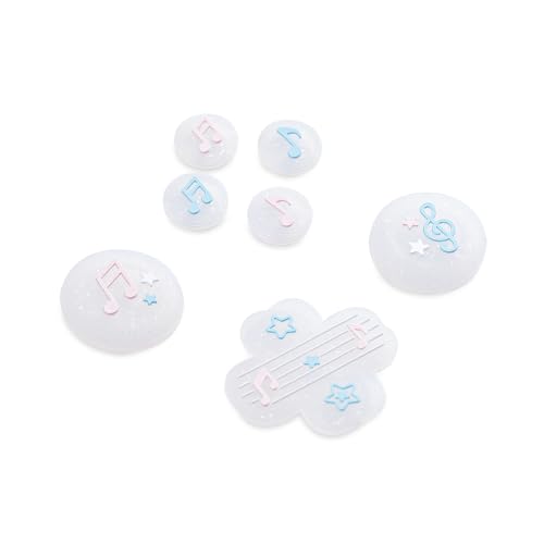 Image of GeekShare Cute Silicone Cross D-Pad Button Caps Set Joystick Cover - ABXY Key Buttons Sticker Compatible with Switch 2 /1 /OLED /,4PCS (Switch 2-Memory of Music Notes)