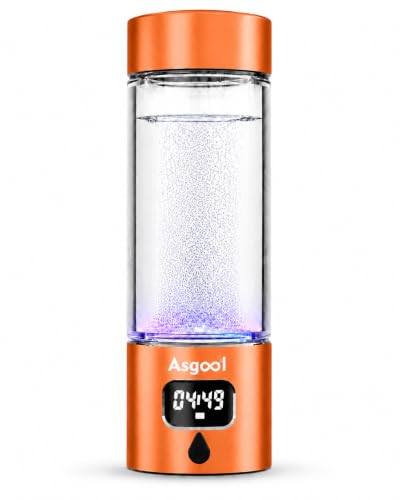 Image of Hydrogen Water Bottle Generator, 8000 PPB, Glass & Aluminum(Orange)