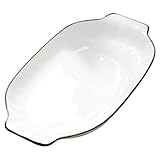 Bol en céramique avec poignée - poignées latérales pour un transport en sécurité. ce moule à profond convient à tous types de et peut également servir d'assiette de service pour légumes et fruits, de plat à salade en céramique