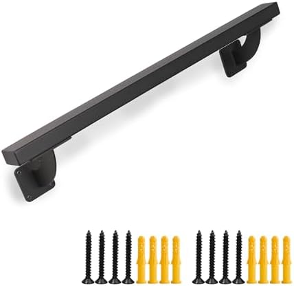 24 Inch High Railing Purife 24 Inch Metal Stair Handrail Indoor- 2 FT Square Pipe Wall Mount ...