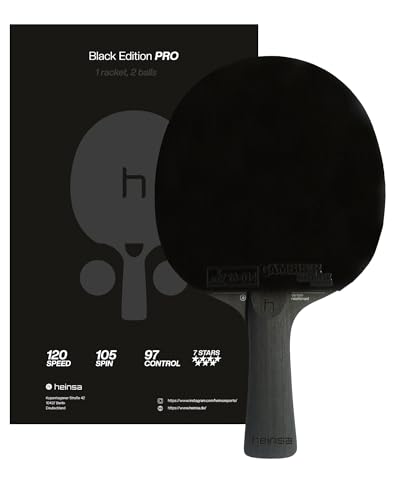 heinsa Black Edition Pro – Carbon Tischtennisschläger mit Mech-Tek Predator Belag (2,1 mm), ITTF-zugelassen – Spin, Speed & Kontrolle – inkl. 2 Bälle, Premium Kartonverpackung heinsa Black Edition Pro – Carbon Tischtennisschläger mit Mech-Tek Predator Belag (2,1 mm), ITTF-zugelassen – Spin, Speed & Kontrolle – inkl. 2 Bälle, Premium Kartonverpackung
