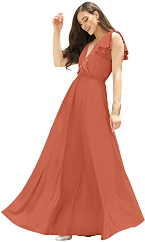 Image of KOH KOH Womens Long Sleeveless Bridesmaid Wedding Guest Prom Maxi Dress