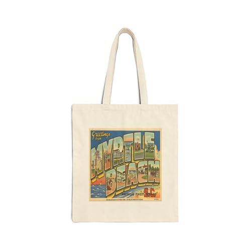 Myrtle Beach Cotton Canvas Tote Bag | Beach Lover Gift, Reusable Grocery Bag, Summer Essentials, Travel Tote, [...]