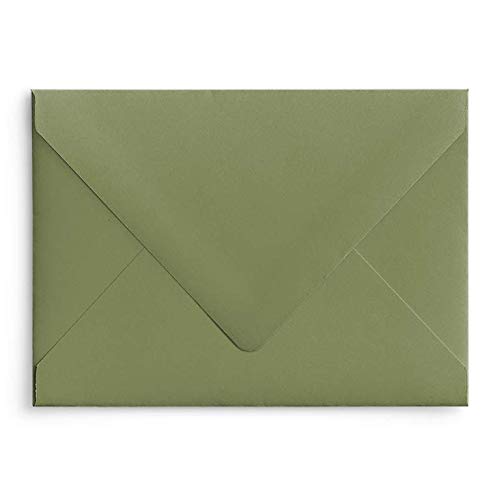 Olive A7 Euro Curved Flap Invitation Envelopes - Pack of 50