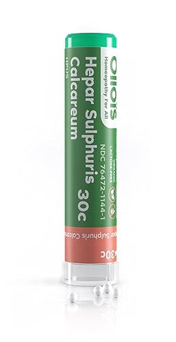 OLLOIS Hepar Sulphuris Calcareum 30c, Organic, Lactose-Free Homeopathic Medicine, 80 Pellets (Pack of 1)