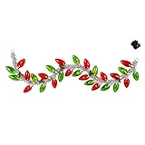 Mr. Christmas 70 Inch Retro C9 Bulb Garland, Red and Green with LED Lights and Tinsel, Vintage Lit Christmas Garland Decoration for Mantels and Doorways