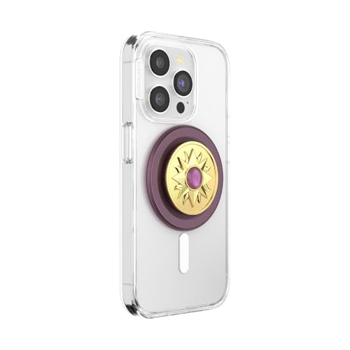 Image of PopSockets Round Phone Grip Compatible with MagSafe, Adapter Ring Included, Phone Holder, Wireless Charging Compatible - Sun Jewel Mauve