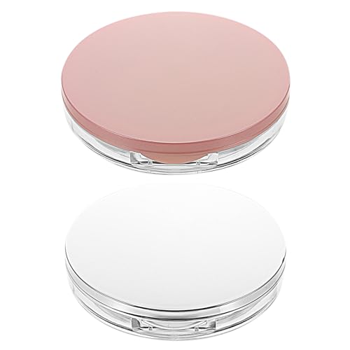 LOORGVEL 2個 携帯便利 軽量メイクパウダーケース 蓋付き 持ち運び用化粧品容器 収納コンパクト 大容量 日常使用対応 ランダ ランダムカラー