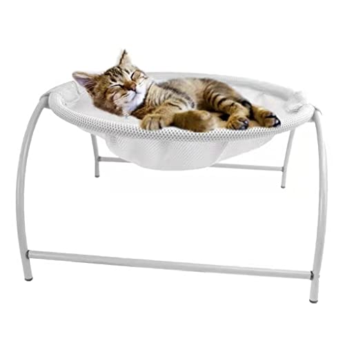 yescool Lit de liti¨¨re pour Chat Quatre Saisons pour Un Sommeil Profond, hamac Amovible et Lavable, hamac pour Chat Facile ¨¤ Installer en int¨¦Rieur et en ext¨¦Rieur (Blanc) Cover