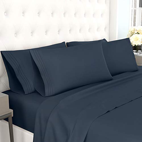 Homexperts hypoallergenic brushed microfiber king bed sheets set-…