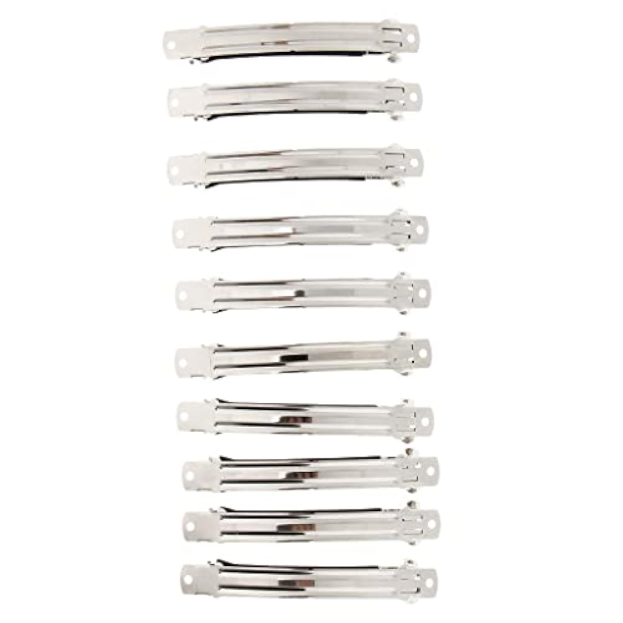 3x10 Piece DIY Hair Clips, Silver Blank Barrettes