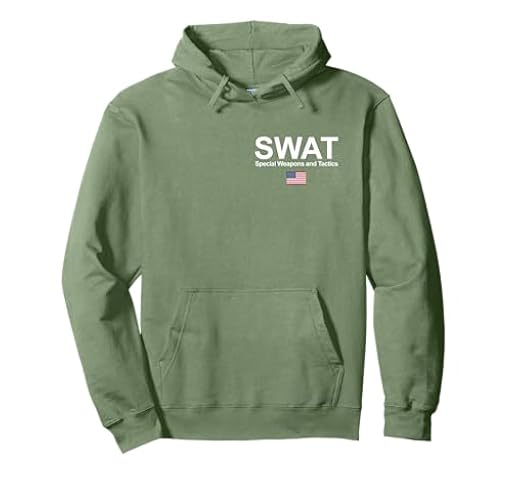 SWAT Shirt, Unidad especial policía, Bandera USA, Logo pecho Sudadera con Capucha | Ya disponible en tu tienda friki favorita! En mundofriki.es!