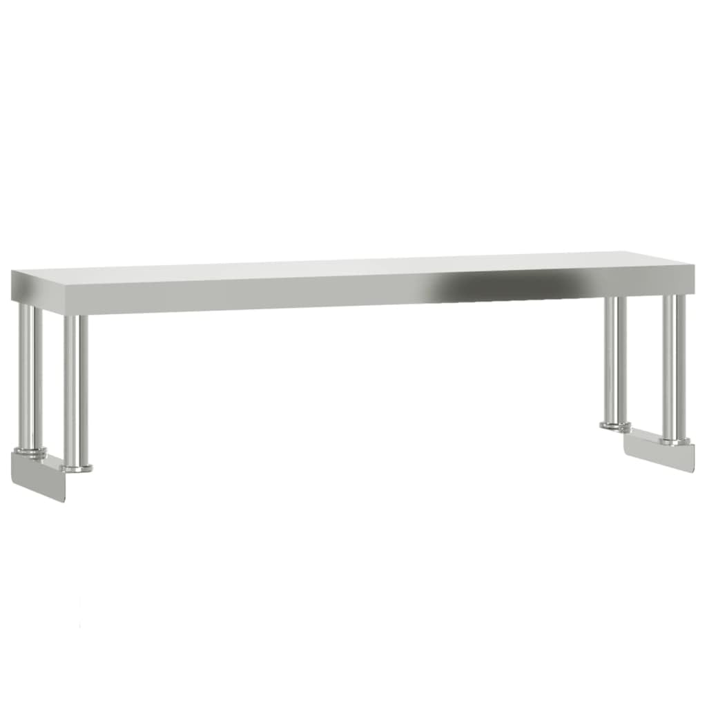 Tavolo da Lavoro Cucina con Piano d'appoggio in Acciaio Inox 110x55x120 cm Piano di Lavoro con Ripiano Inferiore per Gastronomia Ristorante Cucina Bar Catering
