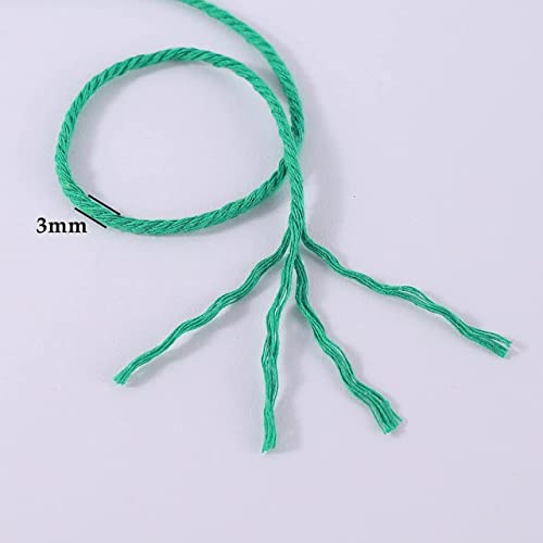 Image of ecofynd 100 Meters Shamrock Green Colour Cotton Cord, Colour Dori for Wall Hanging Plant Hanging Craft Making, Natural Thread Rope for Handmade Plant Hanger (Cord-SGN)