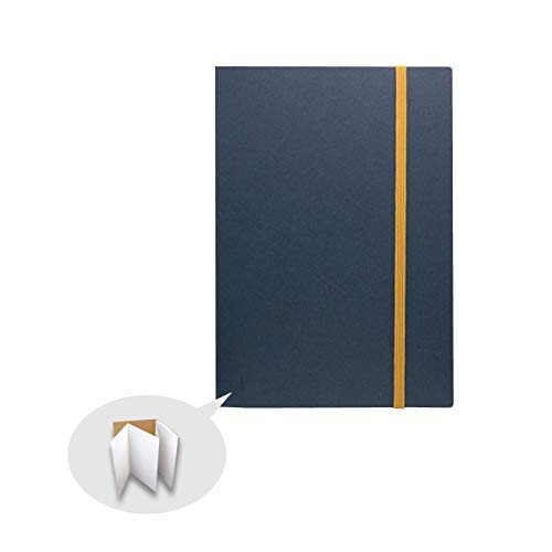 Carnet accordéon japonais perforé format A5 pour scrapbooking uni indigo