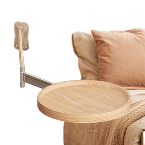 ETUCYNG Mesa Auxiliar Plegable montada en la Pared de 28 x 28 cm, Mesa giratoria de Madera con Estante retráctil, mesitas de Noche Que ahorran Espacio para Espacios pequeños