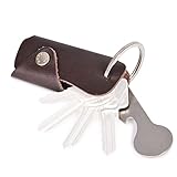 llave 3/4 agua ACERO INOXIDABLE: nuestro llavero de alta calidad, combinado con el mejor cuero auténtico «vintage». Elegante, duradero y ordena. Perfecta con la cartera y otros accesorios.