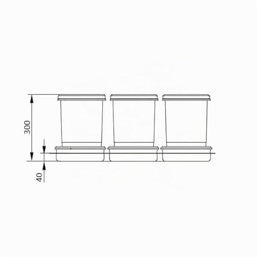 Miniatura 4 de Rejs Sistema De Separación De Basura Para Cocina Para Armario De 80 Cm 3-Fach 3 X 15l Con Tapa Y Asa, Papelera De Cocina Para Cajones, Juego De Contenedores De Basura Para Separación De Residuos