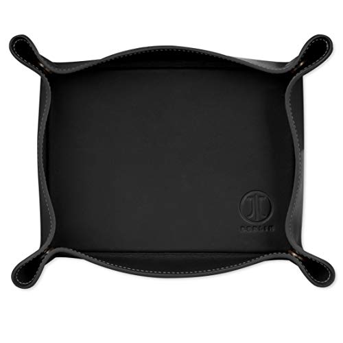 Vide-poche JT Berlin en cuir véritable noir de haute qualité pour bureau élégant