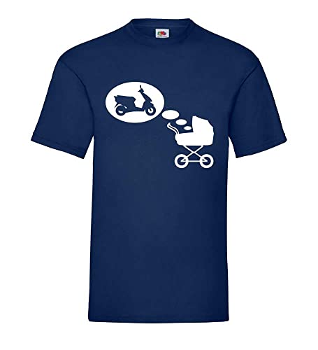 T-Shirt pour poussette et scooter homme T-shirt84.de bleu marine en taille XXXL