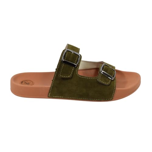 Papete Masculina Birken Sandália com Fivelas Ajustáveis - Kadja (Verde Musgo, BR, Adulto, Numérico,
