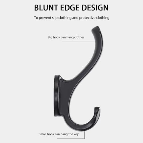 Patère en espace aluminium noir mat pour vêtements et entrée - 4