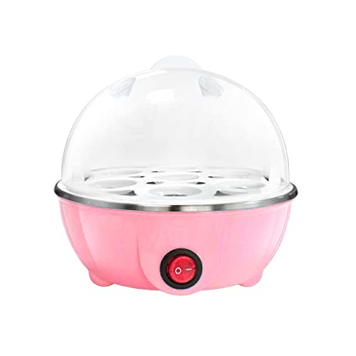 lmoikesz 7-Eggs Boiler Multifunction Electric Egg Cooker Portable Automatic Mini Steamer Auto-Off Cooking Tools Kitchen Utensil for (Pink, Single Layer)