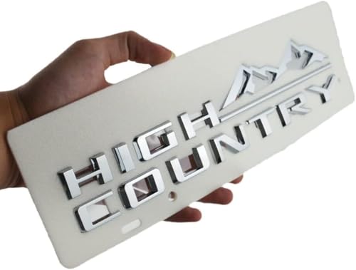Image of 3X 2019-2026 Tahoe Compatible with Silverado High Country Tailgate Letter Logo Emblem 3D Badge Namaplate Replacement for High Country (Chrome Silver)