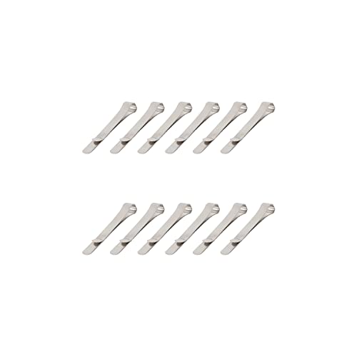 スリップオン ステンレスクラスプ Sサイズ 12個セット DAS-1201 クリップ シンプル 書類 整理 オフィス 備品 ステンレス製