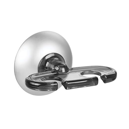 iDesign Plastic and Aluminum Ultra Power Lock Suction Toothbrush Holder, The Metro Collection - 2.75" x 2.3" x 1.8", Gray