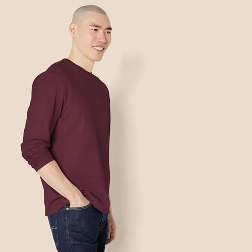 Image of Amazon Essentials Men's Regular-Fit Crewneck Long-Sleeve T-Shirt, Casual Cotton Jersey