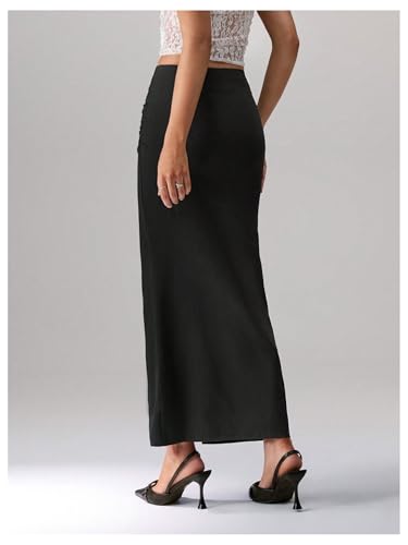 Floerns Women's Twist Split Front Pencil Skirt Bodycon Elegant Maxi Wrap Skirts3