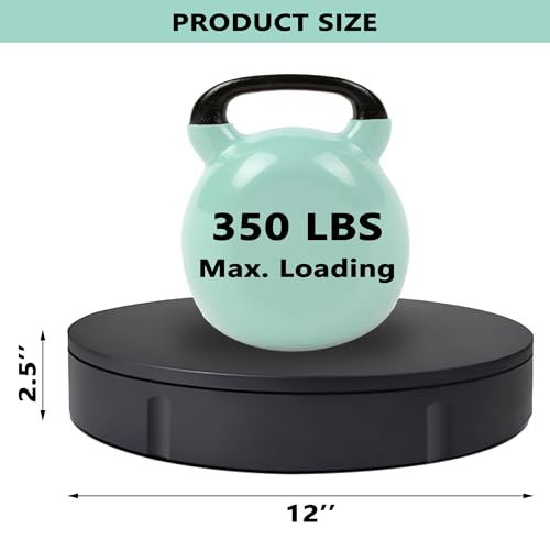 Prolee 360 Degree Rotating Turntable 12 Inch, 350lbs Capacity for Photography, Heavy Duty, Automatic Remote Control Display Platform with 5 Colour Surface Covers and Carry Bag