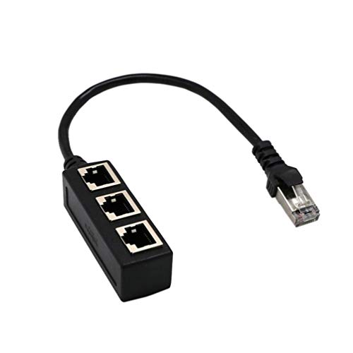 Deniseonuk Splitter Ethernet RJ45 Cable Adapter 1 Male To 2/3 Female Port LAN Network Connector Wire Ethernet RJ45 Cable Adapter