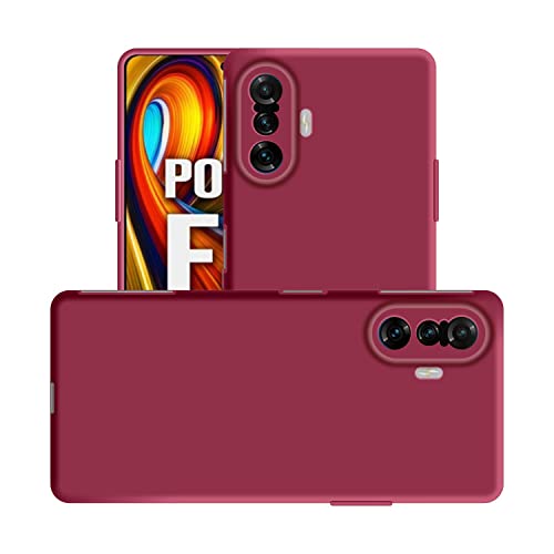 Image of Case Creation Liquid TPU Silicone Cover for Poco F3 GT Soft Case,Anti-Dirty Slim Case Frosted Matte Cute Candy TPU Raised Bezel (Splash of Color) Back Case Cover for Xiaomi Poco F3 GT - Glamour Red