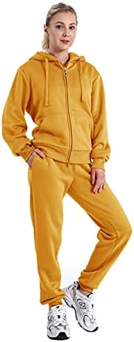 Gary Com 2 Piece Outfits Women's Fleece Sherpa Lined Sweatsuits Long Sleeve Hoodie and Sweat Pants Winter Warm Tracksuit Set Jogging Zip Up Workout Suit