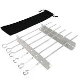 Photo Gallery meevrgr set di spiedini per barbecue in acciaio inossidabile con supporto e spazzola per olio, accessori riutilizzabili per carne, verdura, frutta, kebab in metallo sus304, per cucinare all aperto Photo Gallery meevrgr set di spiedini per barbecue in acciaio inossidabile con supporto e spazzola per olio, accessori riutilizzabili per carne, verdura, frutta, kebab in metallo sus304, per cucinare all aperto