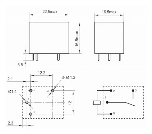 Relais 4123-1A-12V 24V 48V de puissance 16A commutable - 2
