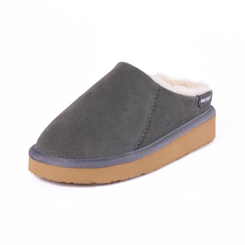 Minnetonka Women's Coze Around Clog Suede Faux Fur Lined Slippers