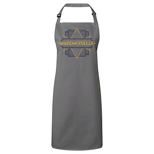 Tablier cuisine femme gris vintage chic premium Mademoiselle