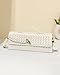NEWBELLA Women's Handmade Woven Clutch Purse - PU Leather Crossbody Bag for Evening & Casual, Adjustable Shoulder Strap Fashion Handbag (White)